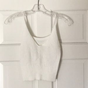 White sweater crop top sz S